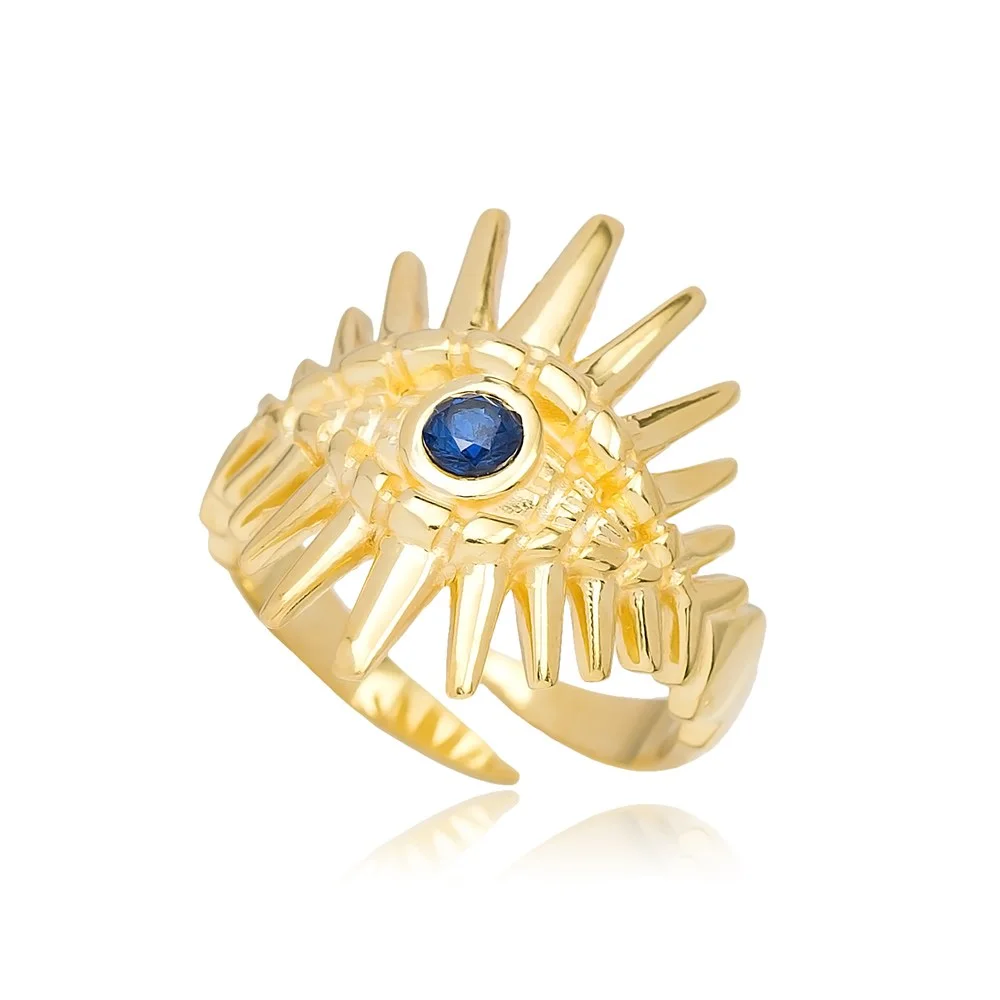 Trendy Evil Eye Design Adjustable Ring Turkish Wholesale 925 Sterling Silver Jewelry