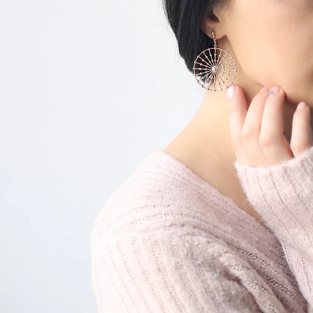Sterling Silver Round Earring Wholesale Hancrafted Turkish 925 Silver Sterling Jewelry