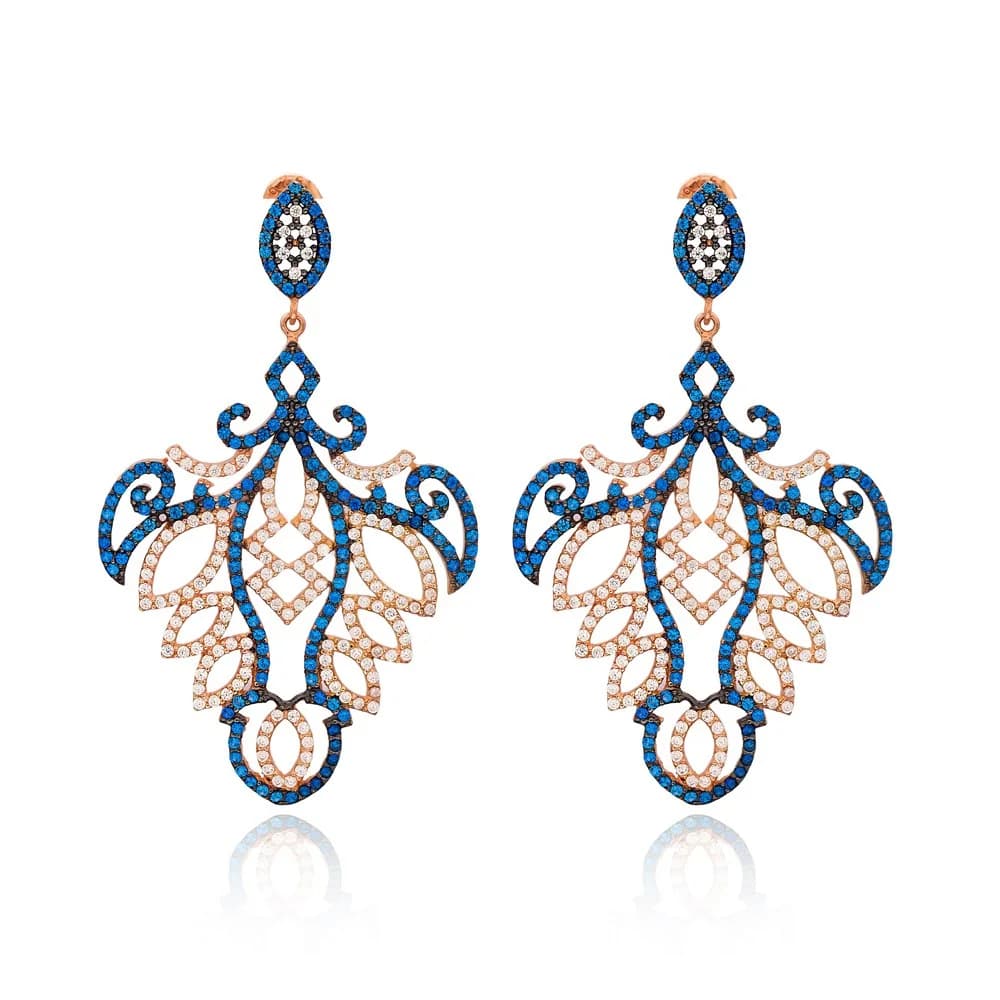 Sterling Silver Chandelier Earring Wholesale Handcrafted Turkish 925 Silver Sterling Jewelry