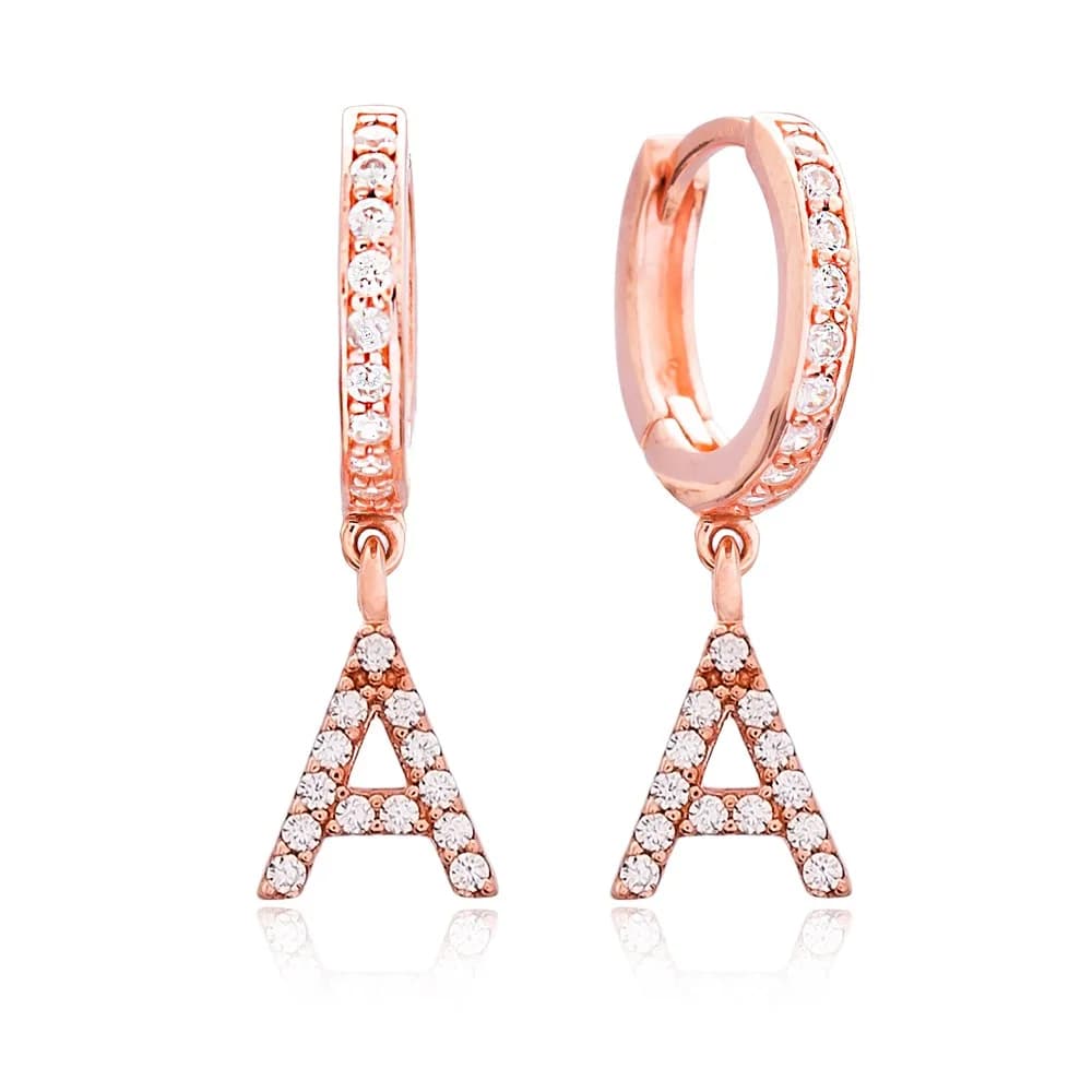 Letter A Dangle Earring Wholesale Handmade Turkish 925 Silver Sterling Jewelry