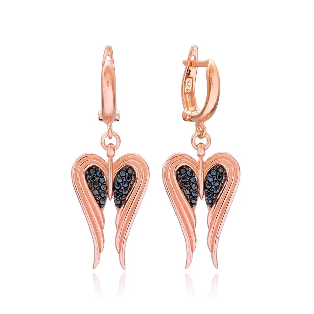 Angel Wings Design Turkish Wholesale Handmade 925 Sterling Silver Dangle Earrings