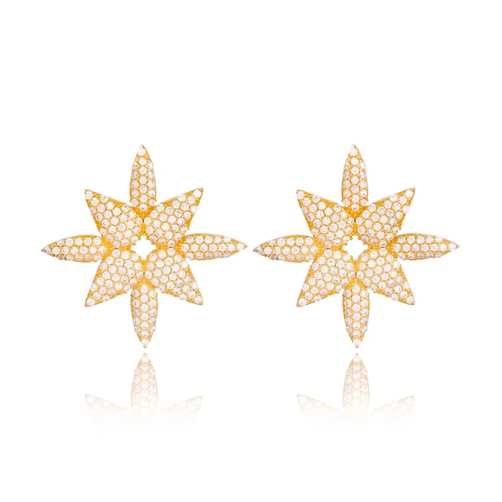 North Star Zircon Stone 925 Stud Earrings