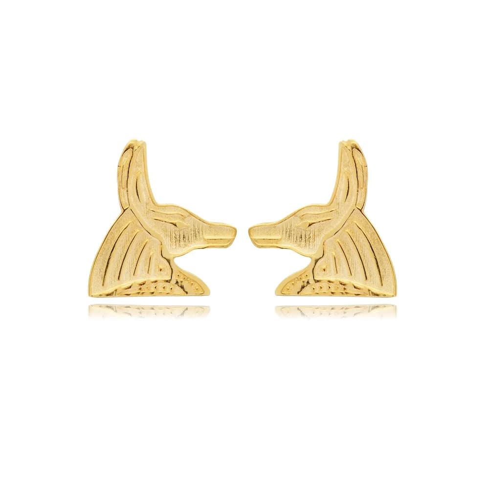 Anubis Symbol 925 Silver Stud Earrings