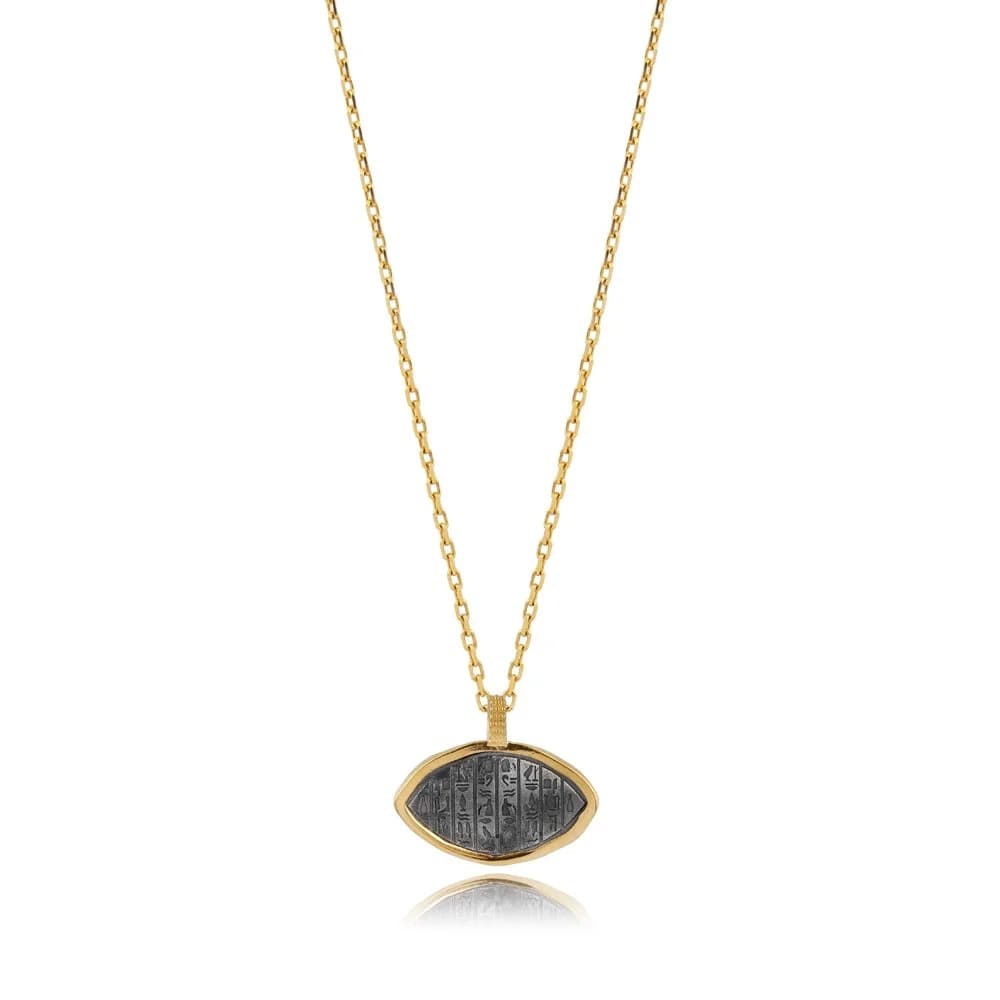Egyptian Hieroglyphs Design Charm Necklace