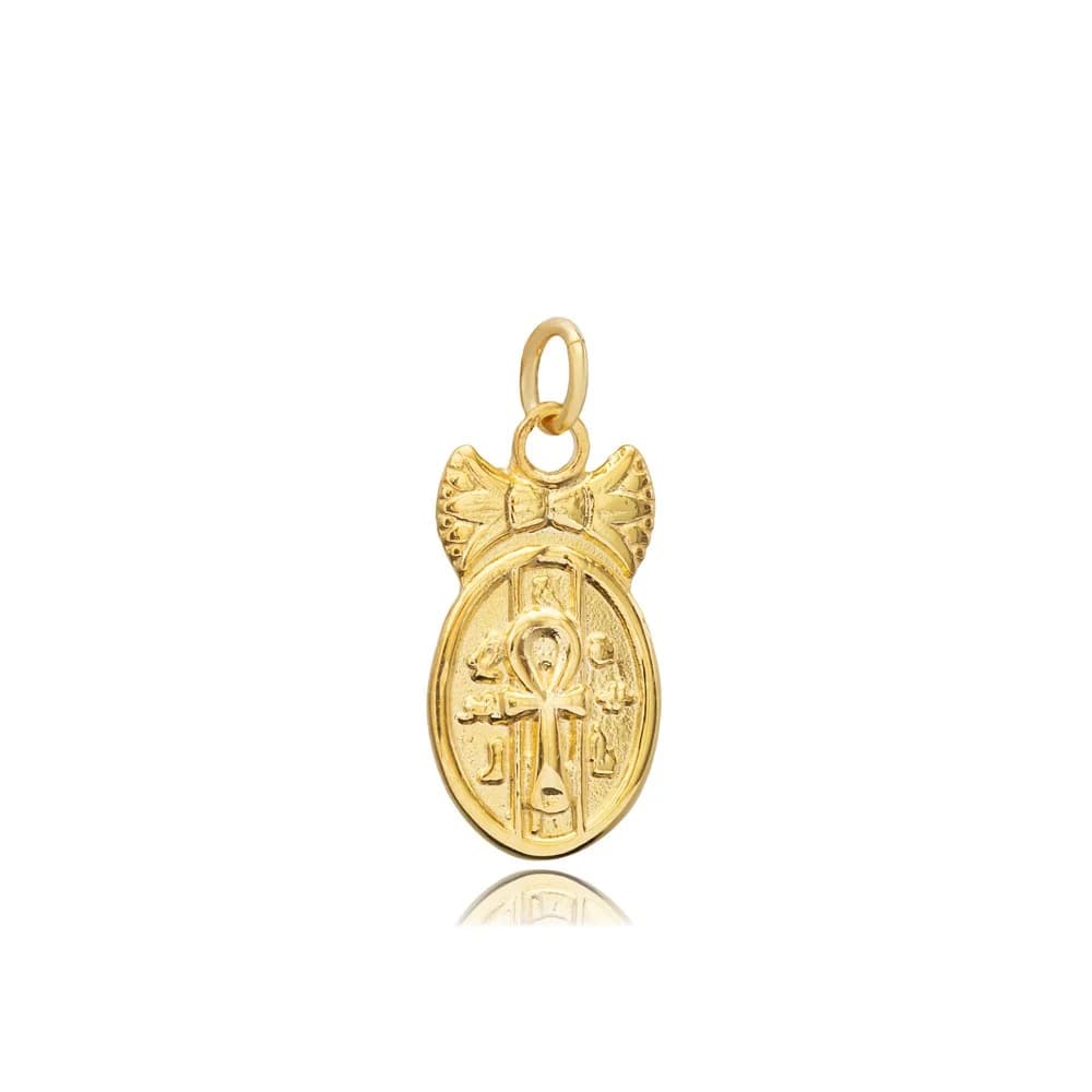 Ankh Lotus Design Pendant Charm 925 Jewelry