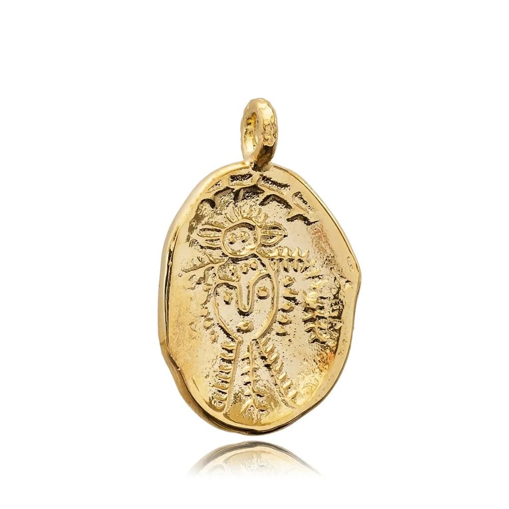 Aztec women Figure Silver Pendant Charm