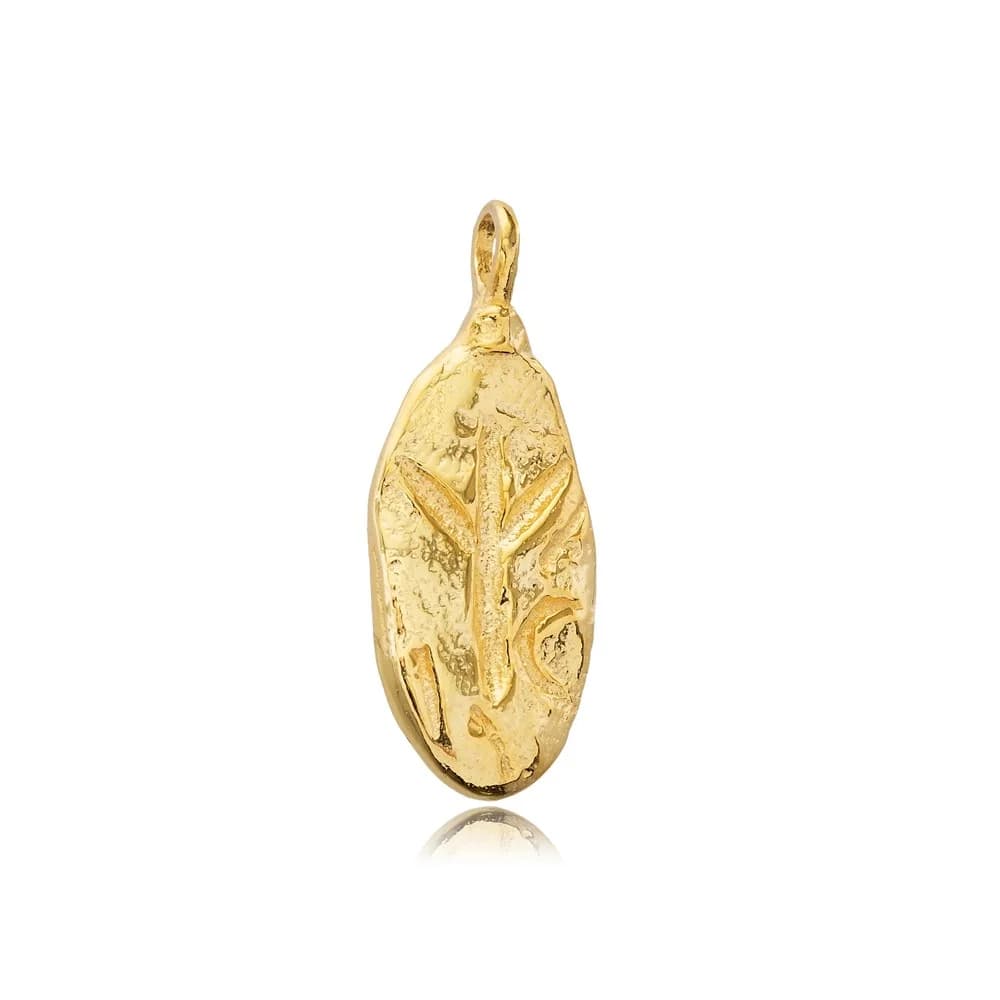 Algiz Rune Sterling Silver Viking Pendant Charm