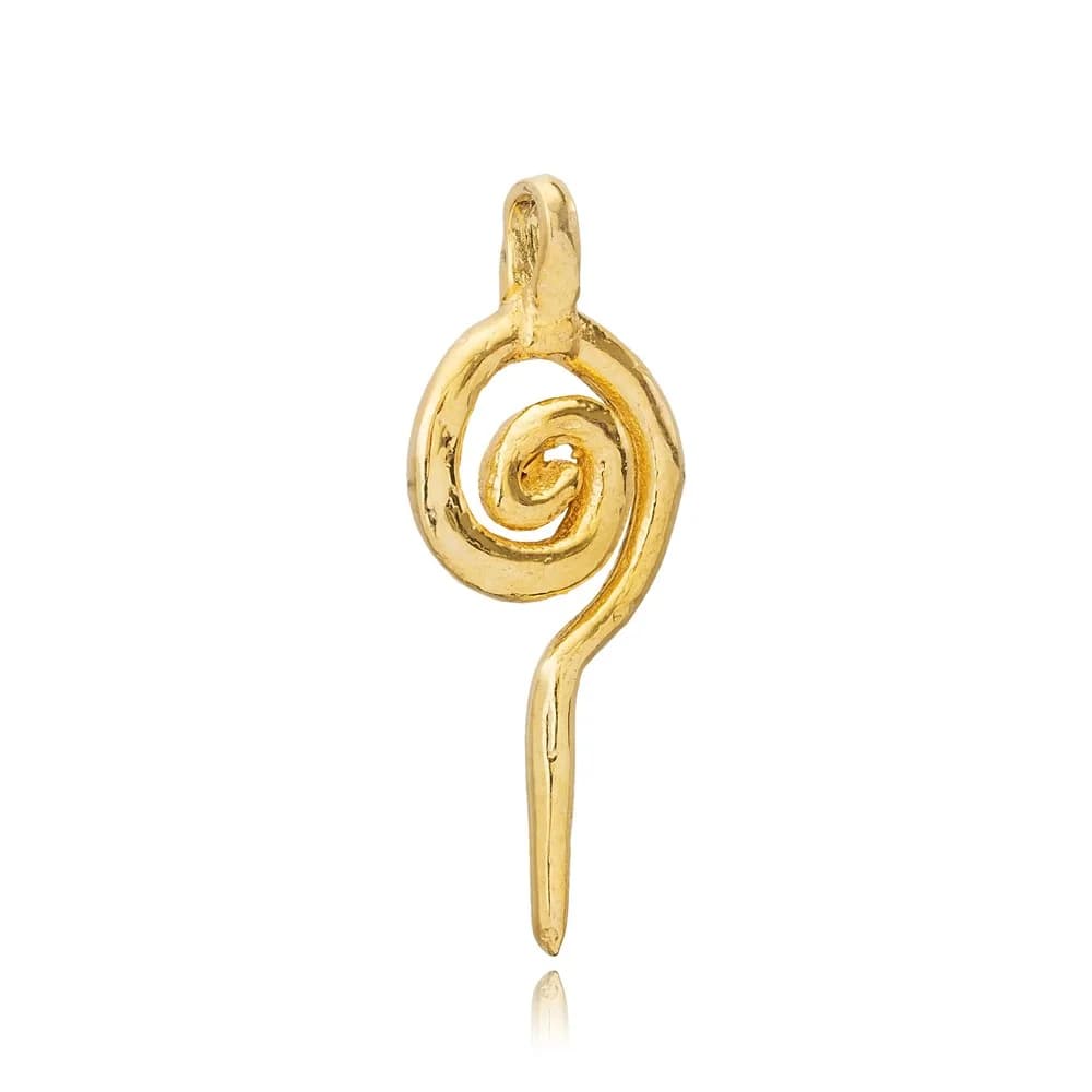Spiral Symbol Necklace Silver Charm
