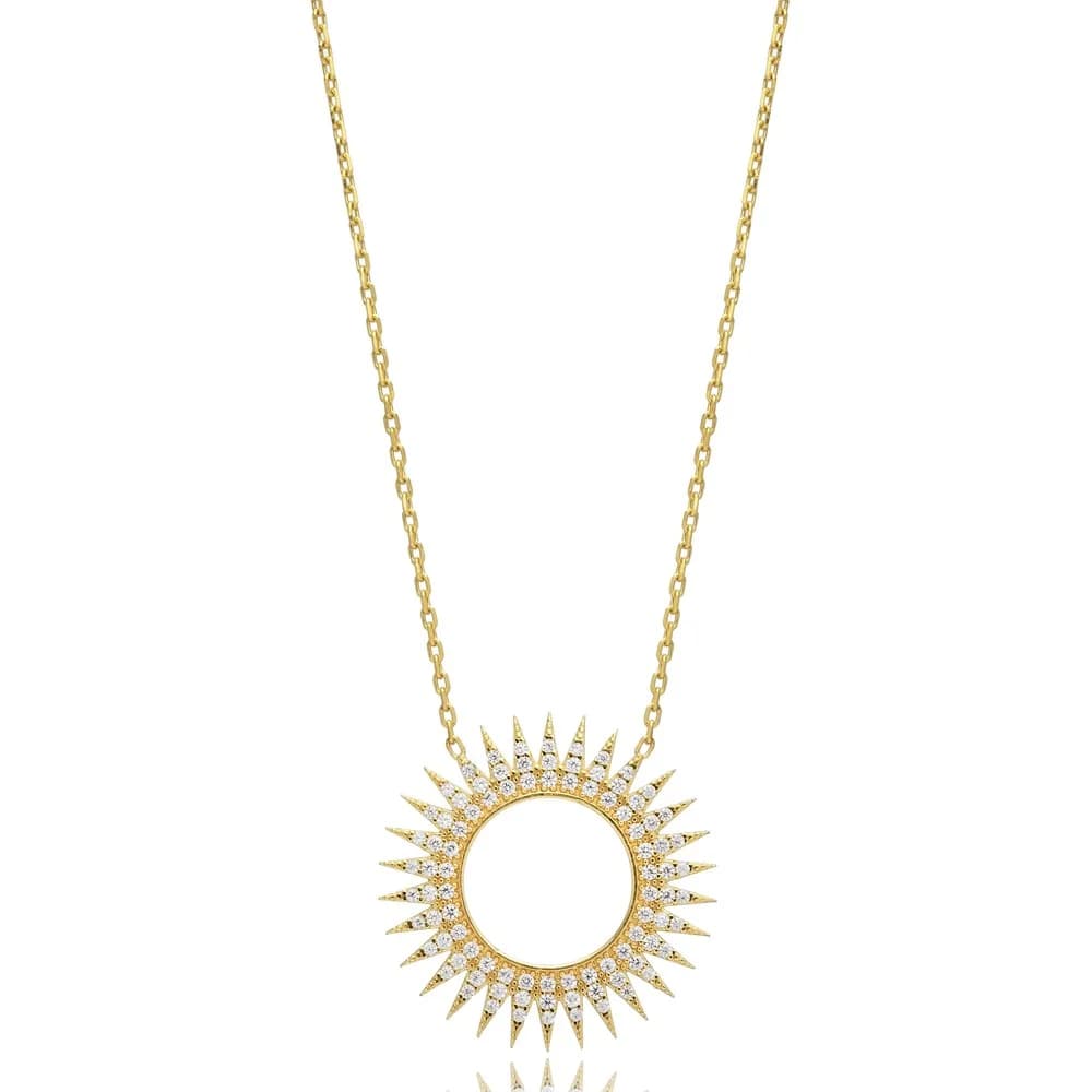 Sun Design Turkish Wholesale Handcrafted 925 Sterling Silver Pendant