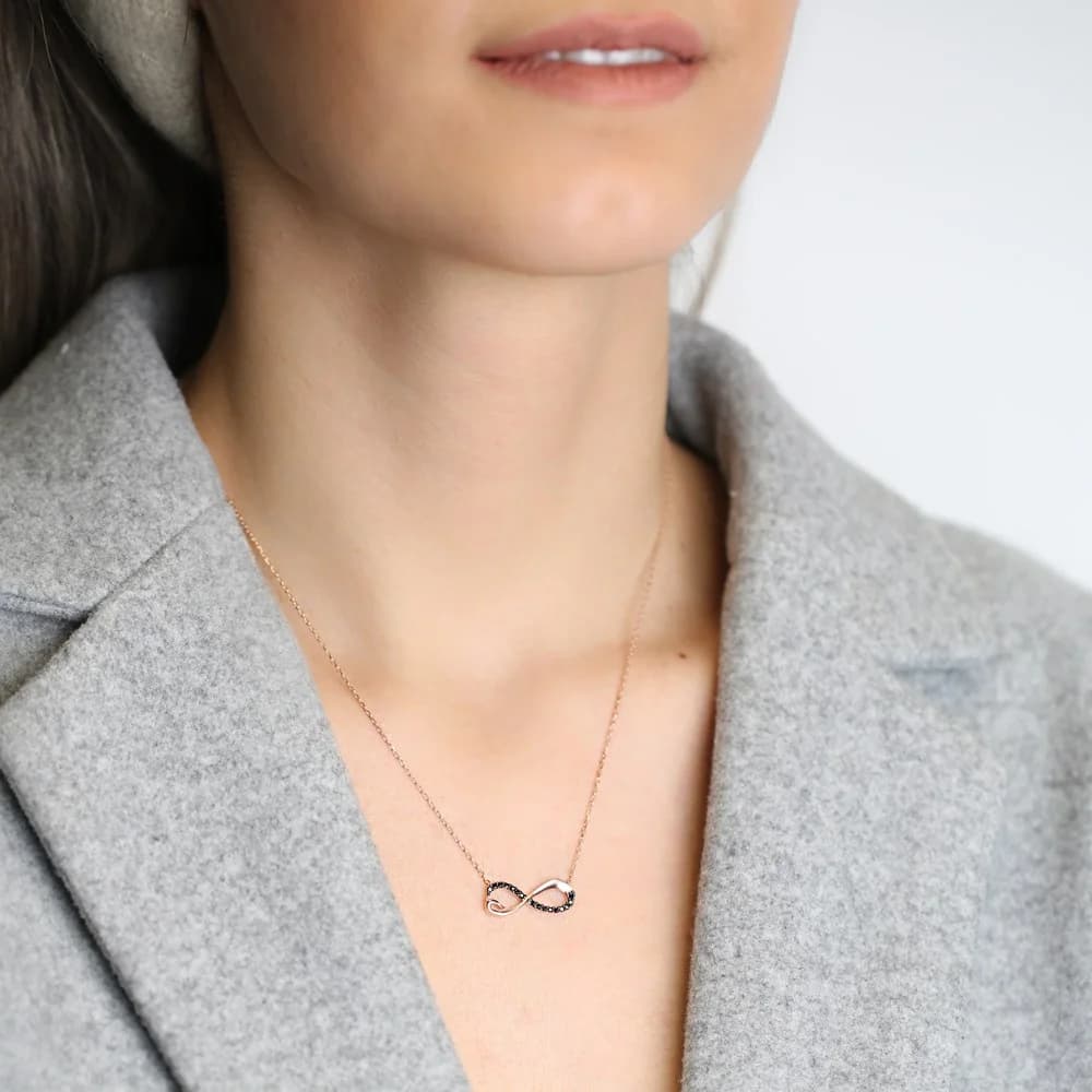 Infinity Design Silver Necklace Turkish Wholesale Sterling Silver Jewelry
