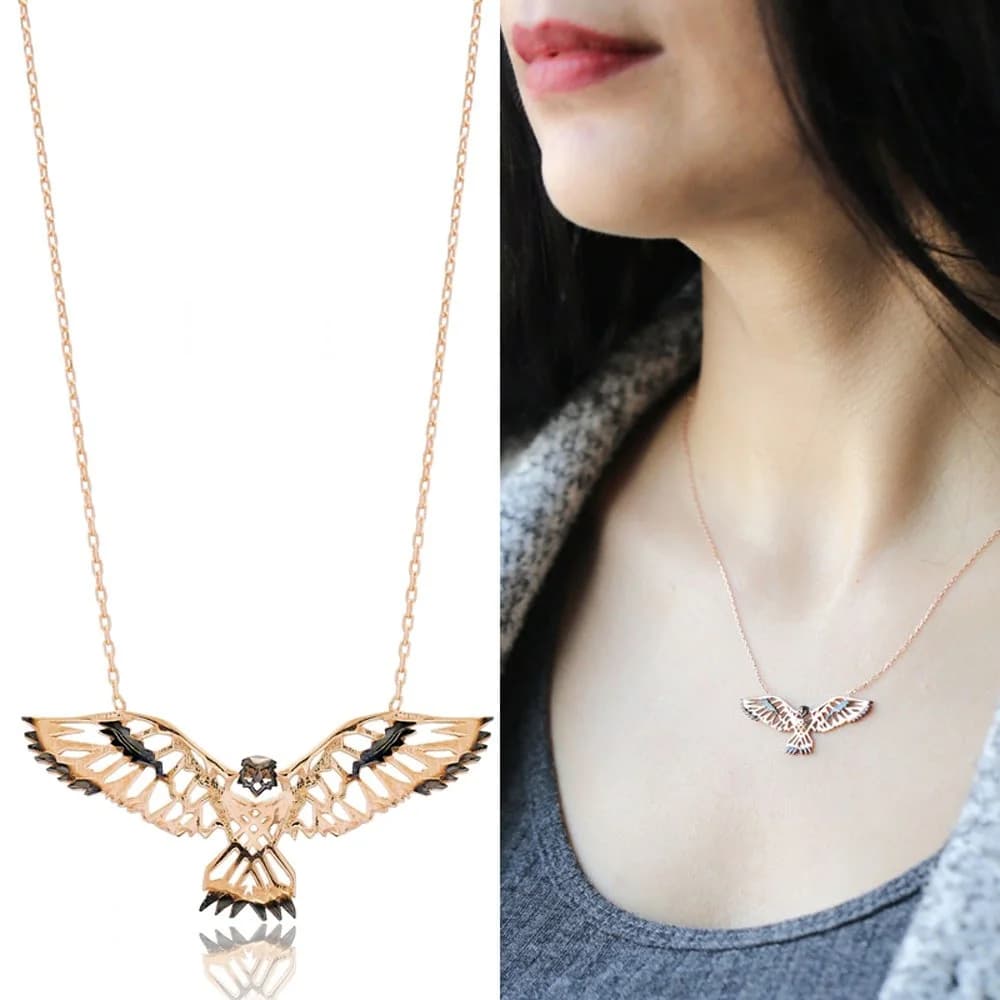 Origami Eagle Minimalist Design Sterling Silver Pendant
