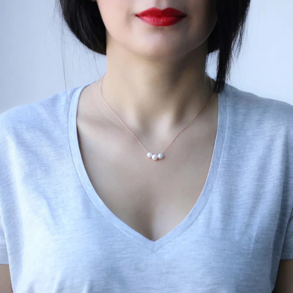 Delicate Pearl Silver Necklace Turkish Wholesale Sterling Silver Jewelry