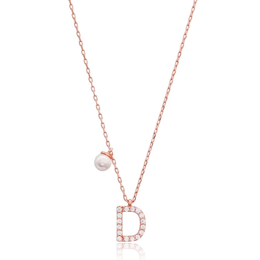 Initial Alphabet letter D Charm Pendant. Wholesale 925 Sterling Silver Jewelry