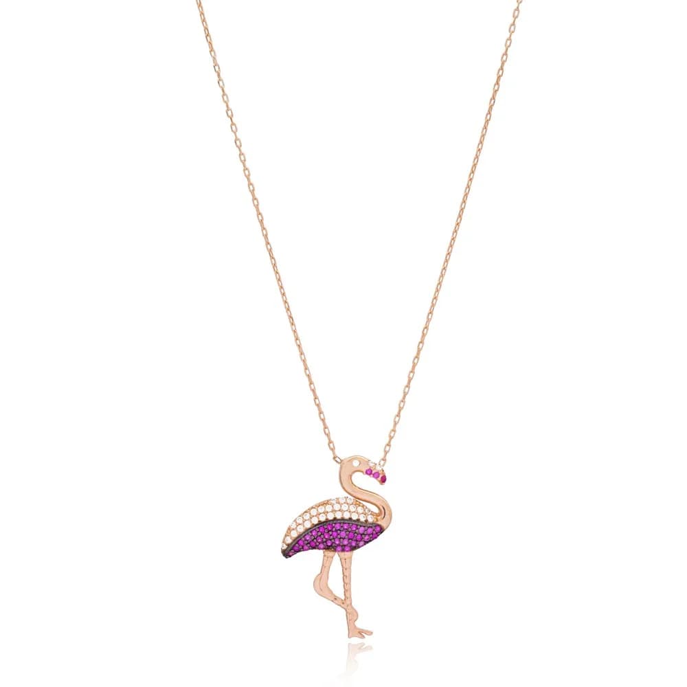 Flamingo Design Pendant Turkish Wholesale 925 Sterling Silver Handmade Jewelry