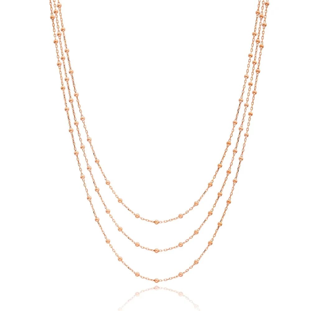 Layered Silver Beaded Pendant Turkish Wholesale Handcrafted 925 Sterling Silver Jewelry