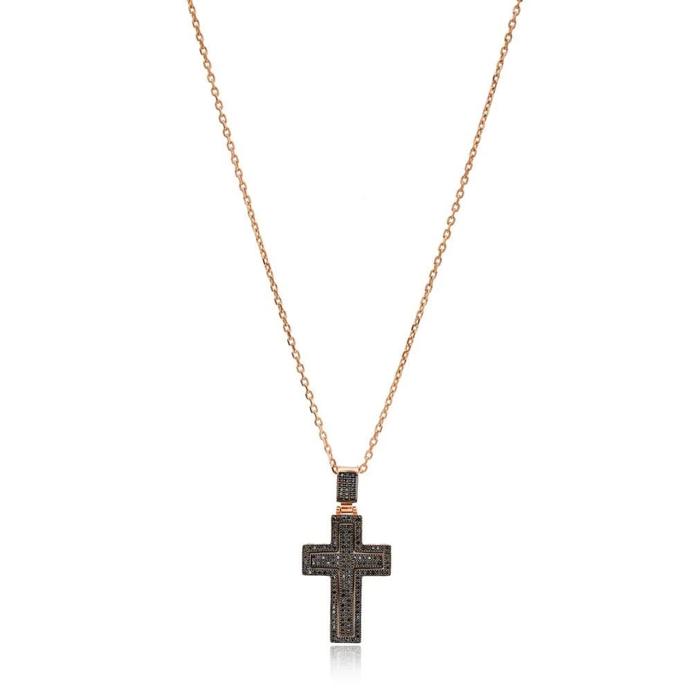Cross Pave Zircon Design Pendant Turkish Wholesale 925 Sterling Silver
