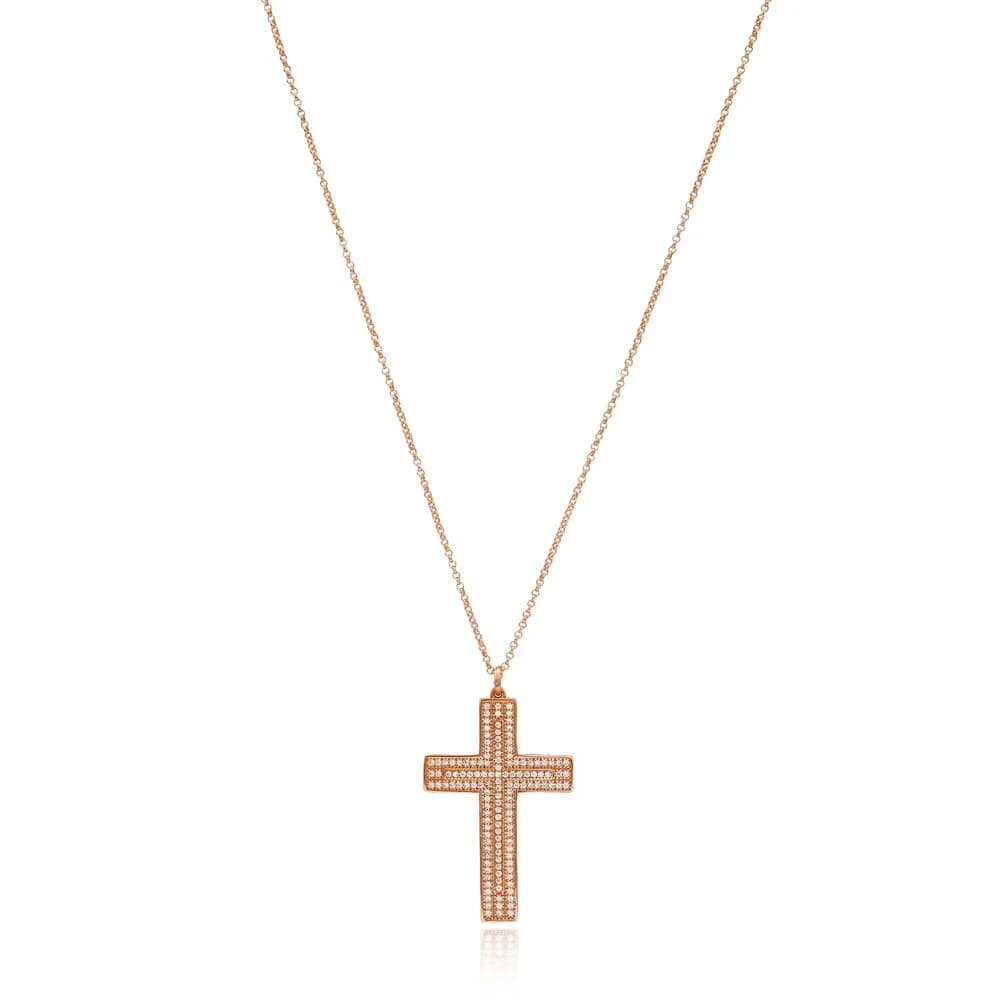 Cross Pave Zircon Design Pendant Turkish Wholesale 925 Sterling Silver