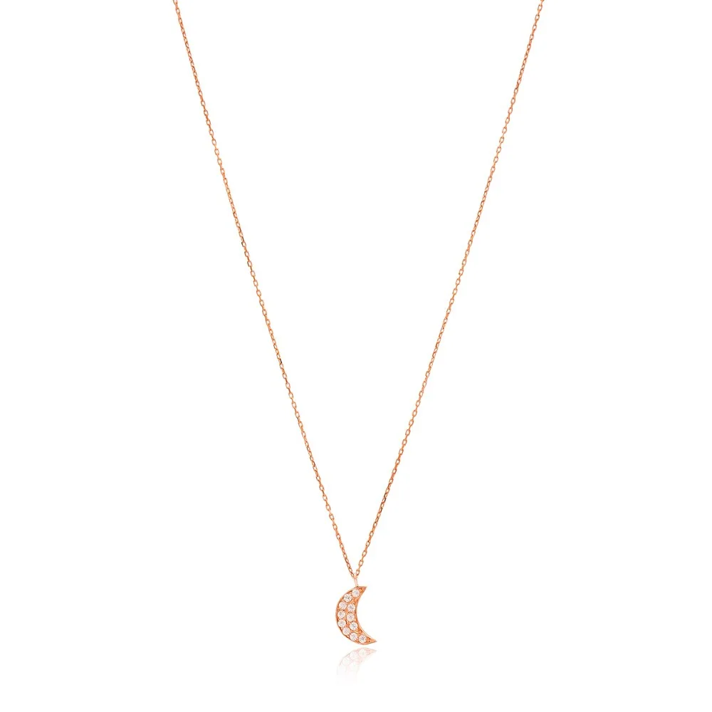 Elegant Crescent Moon Pendant Turkish Wholesale Sterling Silver Jewelry