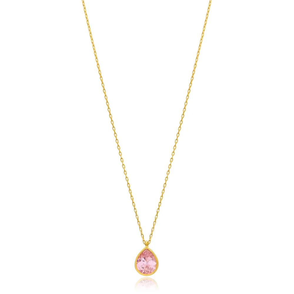 Drop Shape Stone Minimalist Design Wholesale Handmade 925 Silver Sterling Necklace