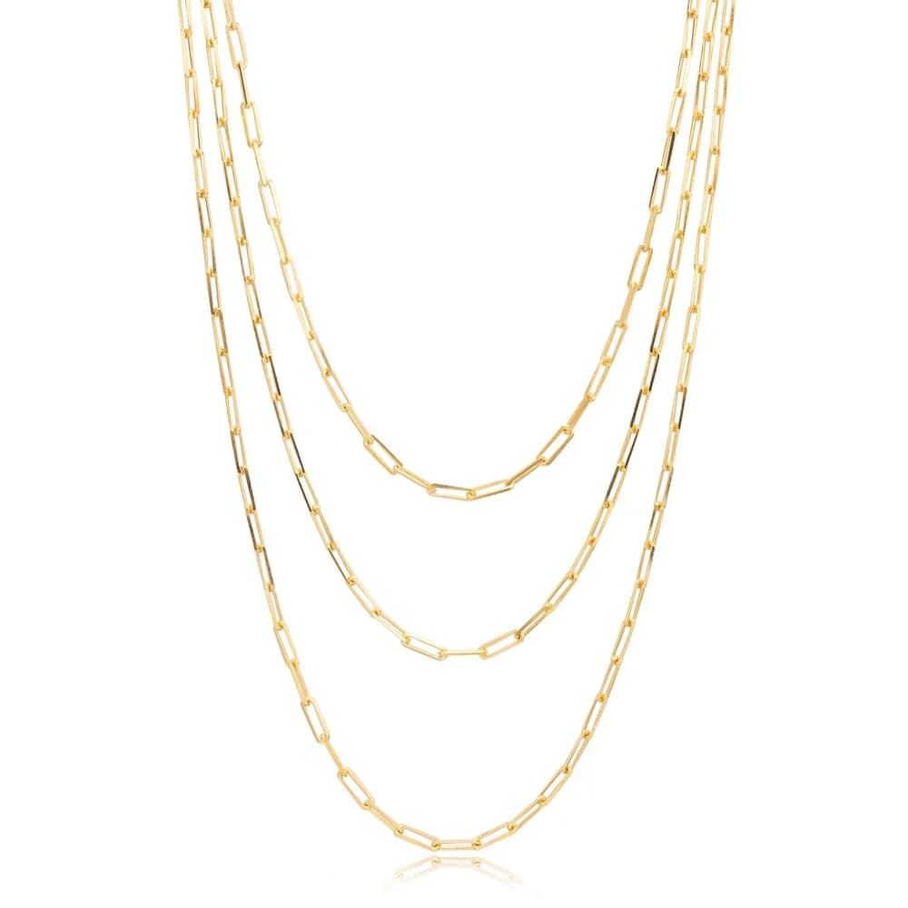 Link Chain Layered Necklace 925 Silver
