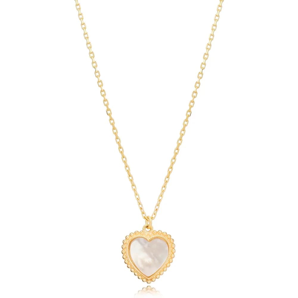 White Stone Heart Shape Charm Design Pendant Turkish Handmade 925 Sterling Silver Jewelry