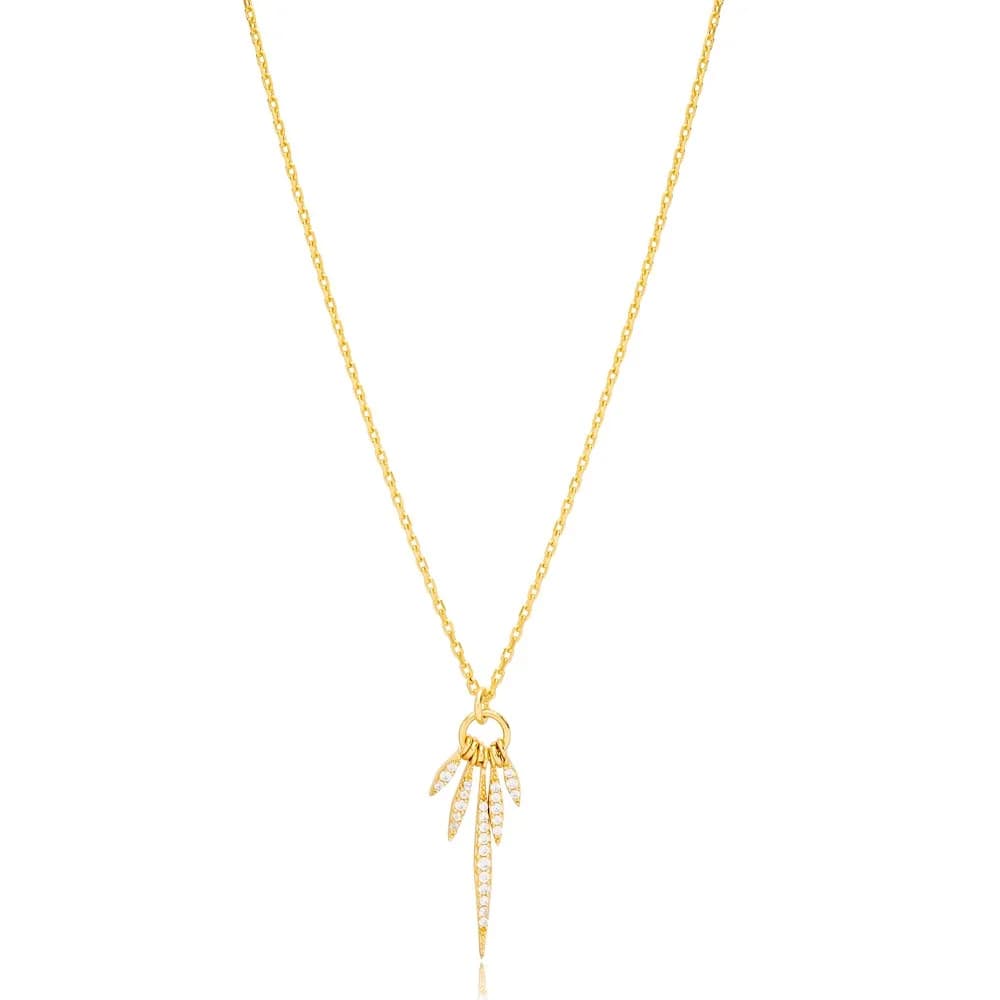 Unique Design Zircon Stone Charm Necklace Handmade Turkish 925 Sterling Silver For Woman Jewelry