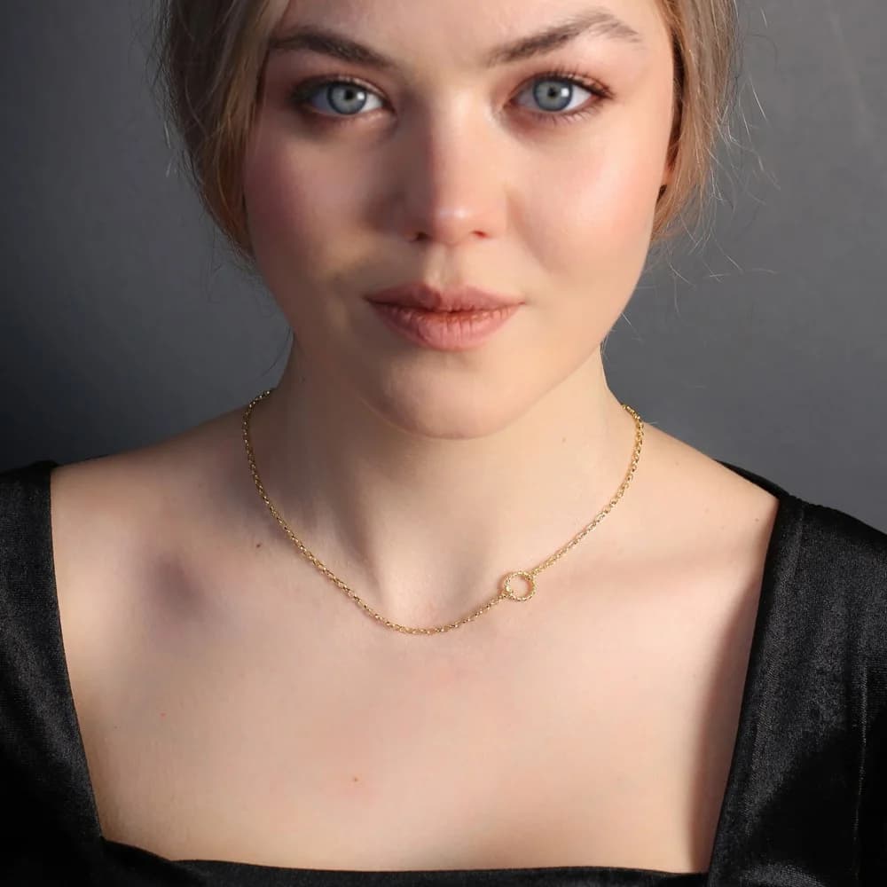 Hollow Charm Chain Necklace Silver Jewelry