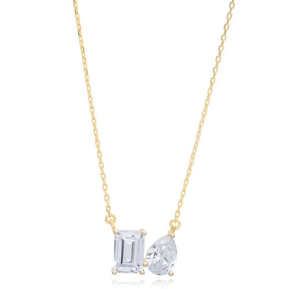 Cluster Zircon Charm Necklace 925 Sterling Silver Jewelry