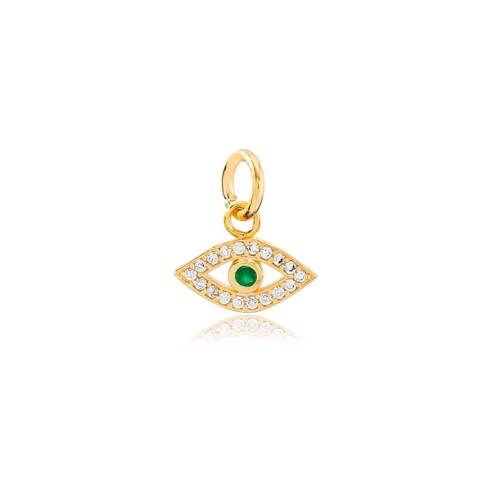 Emerald Evil Lucky Eye Charm Silver Jewelry