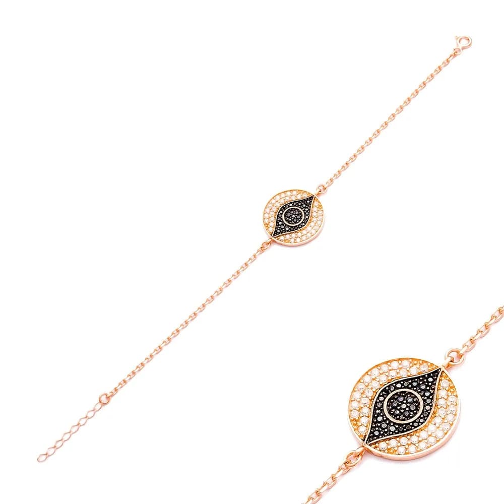 Sterling Silver Wholesale Handcraft Turkish Evil Eye Design Bracelet
