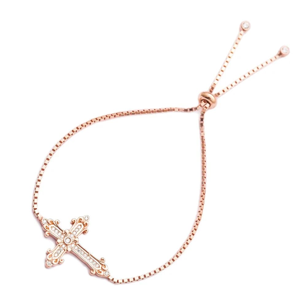 925 Silver Cross Charm Tennis Bracelet Wholesale Handcrafted Jewelry