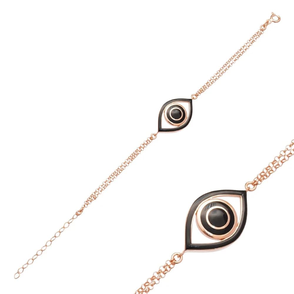 Enamel Evil Eye Design Bracelet Wholesale 925 Sterling Silver Jewelry