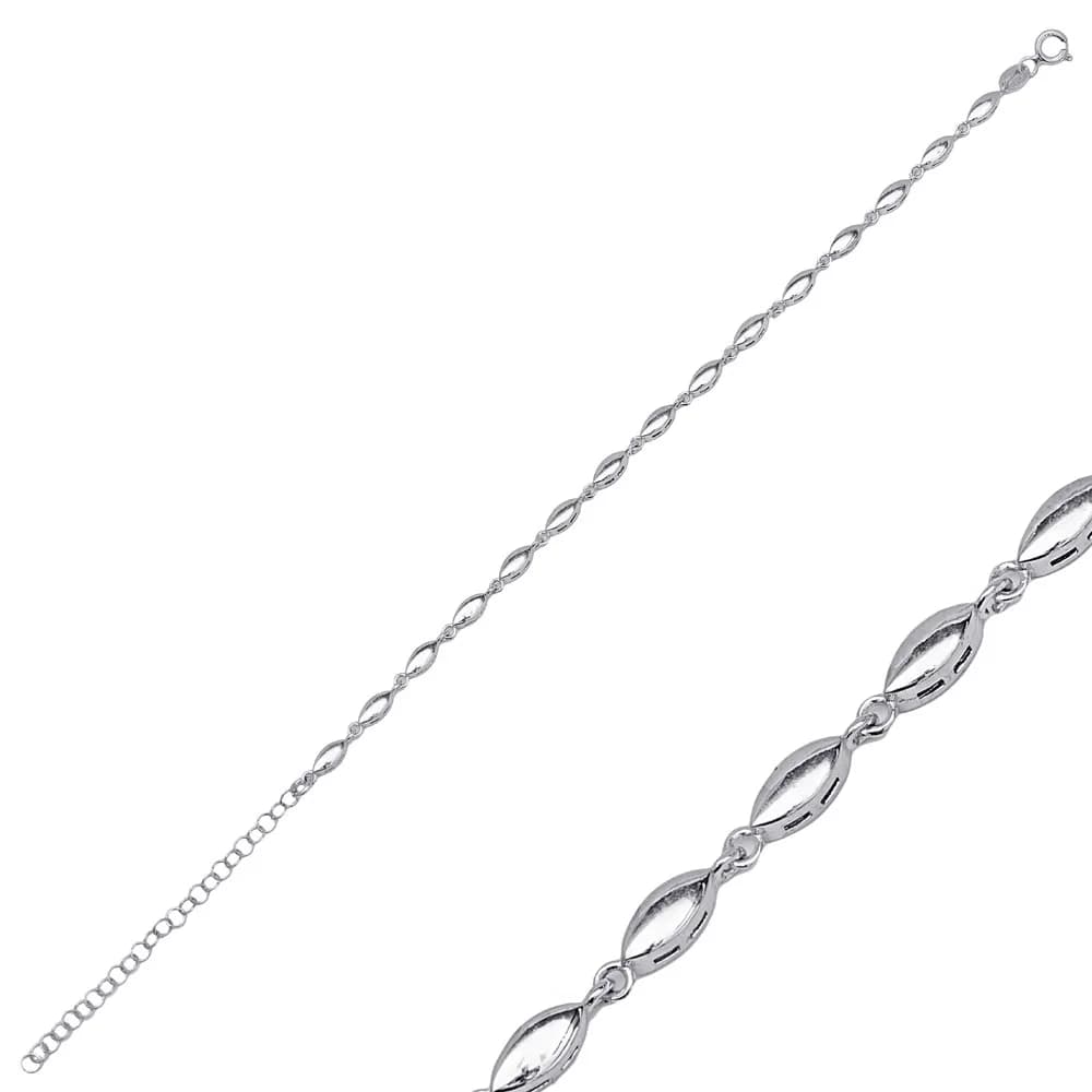 New Fashion Geometric Shape Plain Design Woman Jewelry Chain Bracelet 925 Sterling Silver Jewelry
